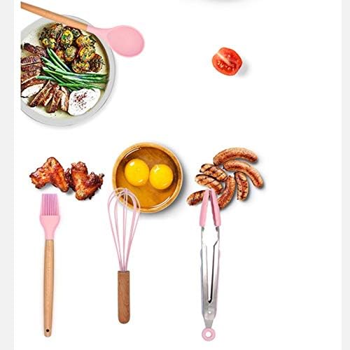 12 PCS Silicone Kitchenware Non-stick Cookware Cooking Tool Spatula Ladle Egg Beaters Shovel Spoon Soup Kitchen Utensils Set(E)