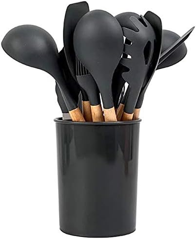12 PCS Silicone Kitchenware Non-stick Cookware Cooking Tool Spatula Ladle Egg Beaters Shovel Spoon Soup Kitchen Utensils Set(D)