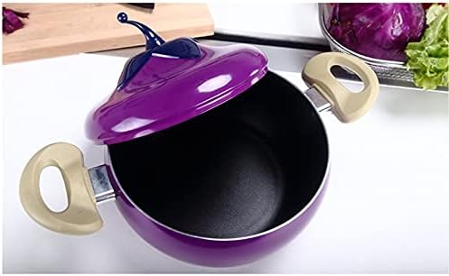 20cm Creative Eggplant Style Kitchen Smoke-Free and Non-Stick Pot Set Soup Pot Milk Pot Frying Pan and Frying Pan Cookware Set