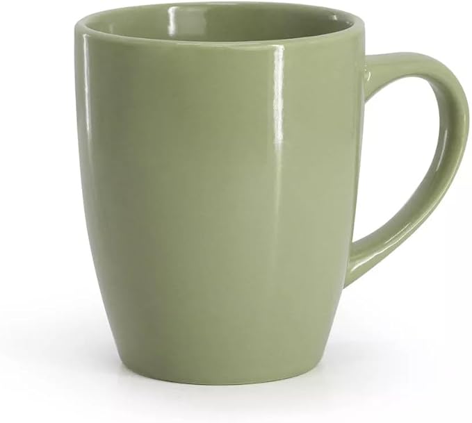 12 Piece Stoneware Dinnerware Set – Round Plates Bowls &amp Mugs for 4 Dishwasher &amp Microwave Safe Modern Matte Finish (Sage Green)