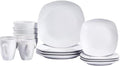 The Season Essentials High Fired Ceramic Square Dinnerware Sets - Set of 16