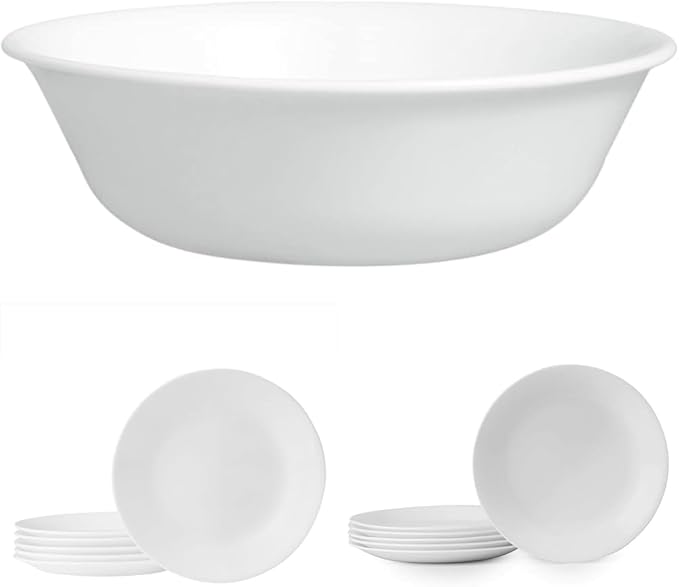 Corelle Vitrelle (Set of 4 Pieces) 18-Oz Soup/Cereal Bowls &amp Vitrelle 6-Piece Salad Appetizer Plate Set &amp Vitrelle 6-Piece Salad Plates Set