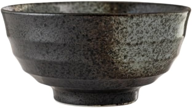 Ebros Gift Artistic Charcoal Grey Tone Hakumu Porcelain Collection Dinnerware Serveware Kitchenware Set Asian Japanese Restaurant Supply (Pack Of 5 Medium Soup Salad Rice Bowls 24oz)