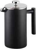 French Press Coffee MakerDouble Wall Stainless Steel Insulated Coffee Tea BrewerCoffee PotManual Espresso Coffee Machine (27oz)
