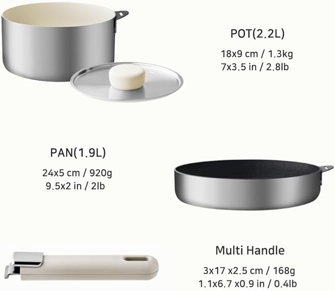 sodam stainless steel Cookware Set of 3P with magic handle