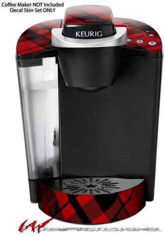 Decal Style Vinyl Skin compatible with Keurig K40 Elite Coffee Makers Red Plaid (COFFEE MAKER NOT INCLUDED)