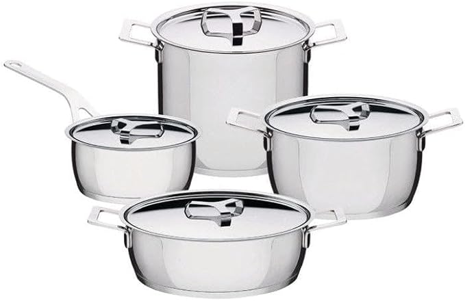 Alessi POTS&ampPans 7 Piece Set Silver