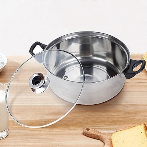 Cookware Set 12 Piece Kitchen Stainless Steel Cooking Pot &amp Pan Sets Induction Safe Saucepan Casserole Pan Glass Lid Pans