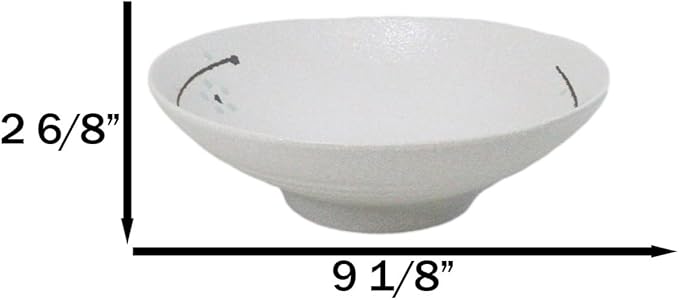 Ebros Gift Modern Yukino Hana Snow Flowers Ceramic Dinnerware Serveware Kitchenware Set Oriental Asian Restaurant Supply (Pack Of 4 Large Ramen Soup Dinner Bowl 36oz)