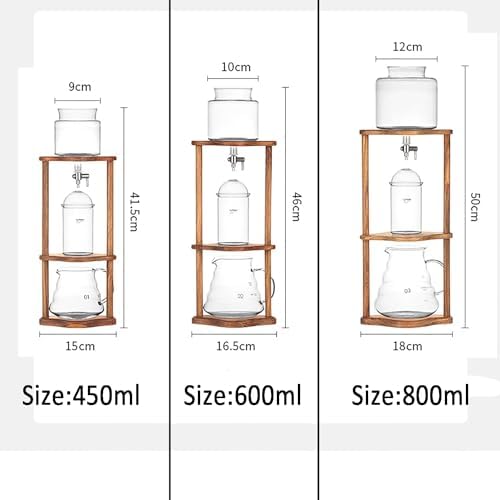 Cold Brew Drip TowerCold Drip Coffee Maker Iced Coffee Drip Towerwith Glass Carafe/Wooden Bracket