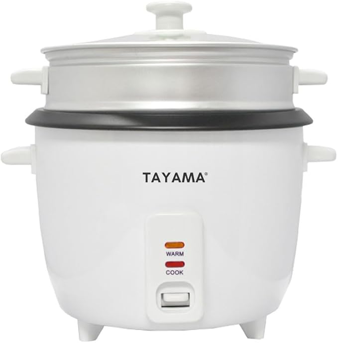 Tayama Rice Cooker with Steam Tray 3 Cup White (RC-03R)