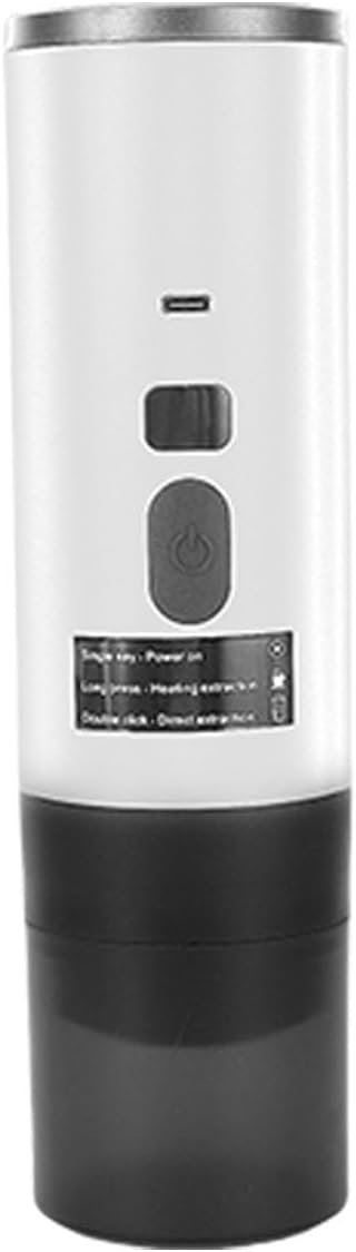 Portable Coffee Machine 7800mAh Battery Coffee Brewer Automatic Maker with Digital Display Ideal for Outdoor Travel Camping Home &amp Office (White)
