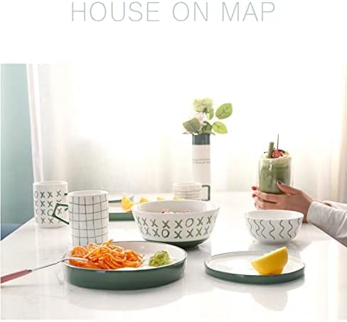 Stoneware Dinnerware Sets 12 Pieces Porcelain Bowls and Plates Sets Dinnerware Set Tableware Combination Set with Dinner Plate Dessert Pl