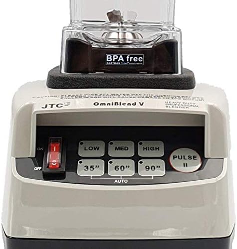 OmniBlend Omni-Q Gray Edition Commercial Blender with Full Sound Enclosure Shield Quiet Heavy Duty 3-Speed Self-Cleaning Includes Multifunctional 2-in-1 Wet Dry Blades 1.5 Liter Jar