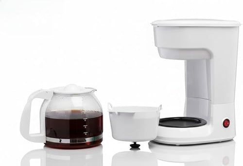 12-Cup Coffee Maker with Easy On/Off Switch Easy Pour Non-Drip Carafe with Removable Filter BasketKeep Hot PlateClear Water Level Window Coffee Machine Black (White)