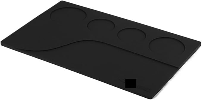 Bar Work Mat Coffee Machine Handle Non-Slip Silicone Mat Powder Press Mat(Black)