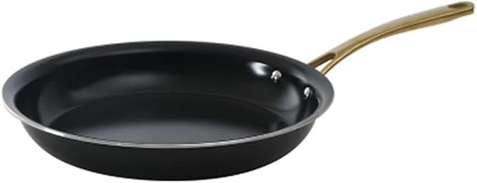 Martha Stewart Lockton 14 Piece Premium Non-Stick Heavy-Gauge Aluminum Cookware Combo Set (Pots Pans and Tools) - Black w/Gold Handles