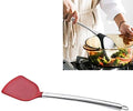Kn605 Stainless Steel Handle Silicone Slice High Temperature Resistance Cooking Slice(Black) Cookware Set Cookware Picnic Boiler Cookware (Color : Red)