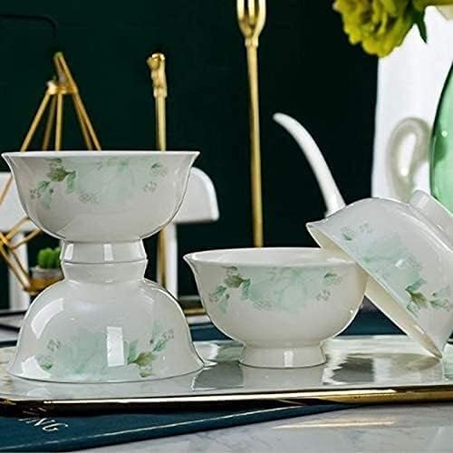 Ceramics Dinner Set Kitchen and Dining Service Durable Kitchen Dinnerware Set Dinner Salad Appitizer Dessert Plate Bowls Best for Indoor and Outdoor Party Creativity Villa Table Decor (14pcs One Size)