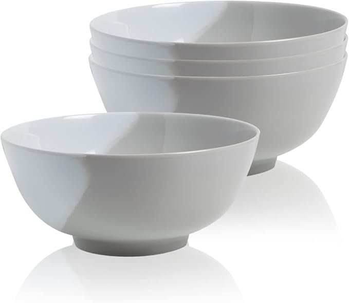 Melamine Serving bowls | Extra Durable Melamine Pasta Salad Bowl | Shatter-Proof and Chip-Resistant | Dishwasher Safe BPA Free | Lightweight Dinnerware Set of 4 | Perfect for Parties Picnics BBQ
