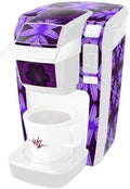 Decal Style Vinyl Skin compatible with Keurig K10 / K15 Mini Plus Coffee Makers Abstract Floral Purple (COFFEE MAKER NOT INCLUDED)