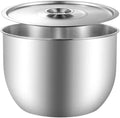 Kitchen Stainless Steel Egg Beater Basin Fruit Salad Stirring Seasoning Bowl With Lid Storage Container Home Cooking Tools(19CM with Lid)