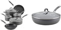 Circulon 83903 Radiance Hard Anodized Nonstick Cookware Pots and Pans Set 10 Piece Gray &amp Radiance Deep Hard Anodized Nonstick Frying Pan/Fry Pan/Hard Anodized Skillet with Lid - 12 Inch Gray