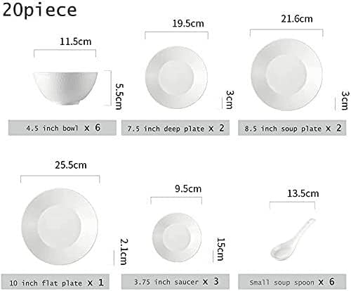 Dinnerware Set Dinner Party Tableware Service Set White Porcelain Dinnerware SetCeramic Plates and Bowls SetsVintage Round Dishes Set Dinner Plate