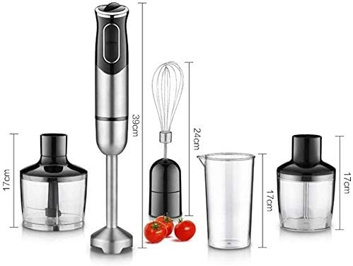 Hand Blender Smart Stick 600W 2 Speed and Turbo Mode Handle with Whisk Chopper/Grinder Bowl and Beaker/Measuring Cup
