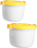 Ciieeo 2pcs Portable Rice Cooker and Microwave Steamer Set Food-grade Plastic Design for Rice and Vegetables Convenient Kitchen Cookware for Home and Office Use