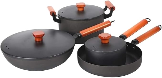 Pots and Pans Set 4pcs Soup Pot Frying Pan Wok Milk Pan Kitchen Cooking Pot Set Induction Cooker Non-Stick Pan Saucepan Cooking Pot Set Cooking Pan Set(
