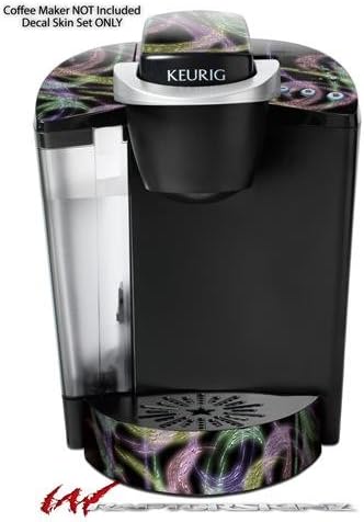 Decal Style Vinyl Skin compatible with Keurig K40 Elite Coffee Makers Neon Swoosh on Black (COFFEE MAKER NOT INCLUDED)