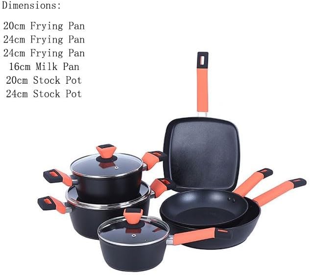 5Piece Non Stick Aluminum Cookware Set for Home Kitchens Compatible with Various Oven Types