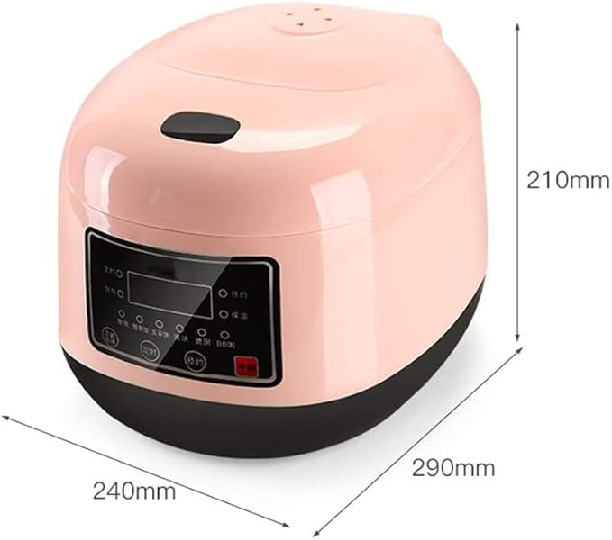 Rice Cooker 3L Large Capacity Smart Mini Household Small Multi-Function Rice Cooker Timer Insulation Function (Pink) (Brown)