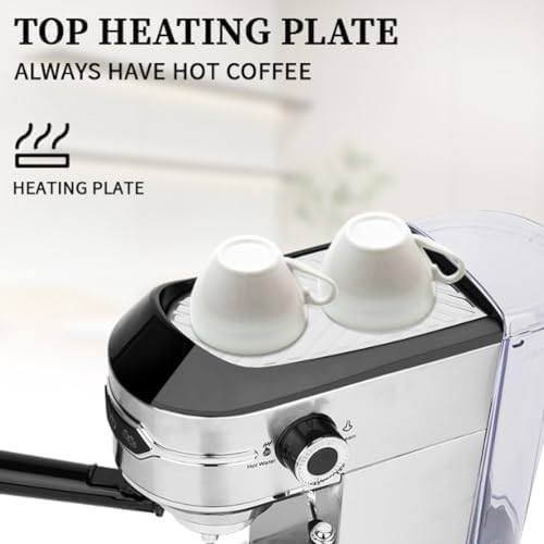 Espresso Coffee Machine 15 Bar with Milk Frother 92°C Constant Temperature Extraction 1L Removable Water Tank