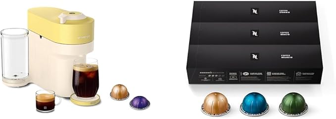 Nespresso Vertuo Pop+ Summer Limited Edition Coffee and Espresso Maker by De'Longhi Pastel Yellow Capsules Vertuo Line