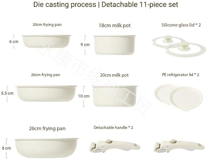 Easy to clean Flat Bottomed Pan Is Household Cooking Cookware Set Tourmaline Non Stick Kitchen