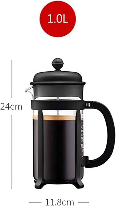 Press Coffee Maker Coffee Press CaffettiereCoffee Maker Coffee and Tea Maker Stainless Steel Manual Coffee Makers For Home Steel Coffee Press with 3 Filters - No Residue - Heat Resistant Borosil