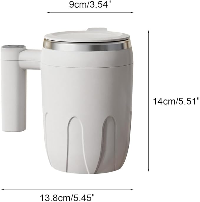 MiOYOOW Auto Stirring Coffee Mug 380ML Stainless Steel Self Stirring Cup with USB Charging for Office Home Travel