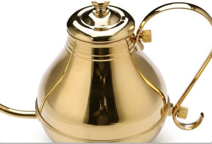 Coffee Press Fine Mouth Gooseneck Coffee Pot Long Spout Pour Over Drip Coffee Kettle Bronze 304 Stainless Steel DIY Coffe Maker Teapot Pots(Silver)
