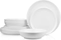 Stone Lain Gabrielle Bone China Dinnerware Set 12-Piece Service for 4 Solid White