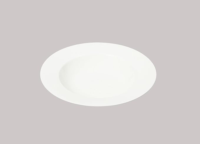 Bone China Rim Shape Elegance White Pasta/Soup Plate/Bowl 12oz Case of 6