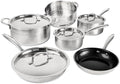 For Hammered 10-Piece Stainless Steel Tri-Ply Nonstick Ultra Premium Ceramic Cookware Set
