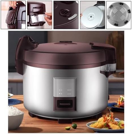 Commercial Large Rice Cooker with Non-Stick Pot &amp 24-Hour Keep Warm Function for Restaurants Hotels and Canteens(23L-2500W)