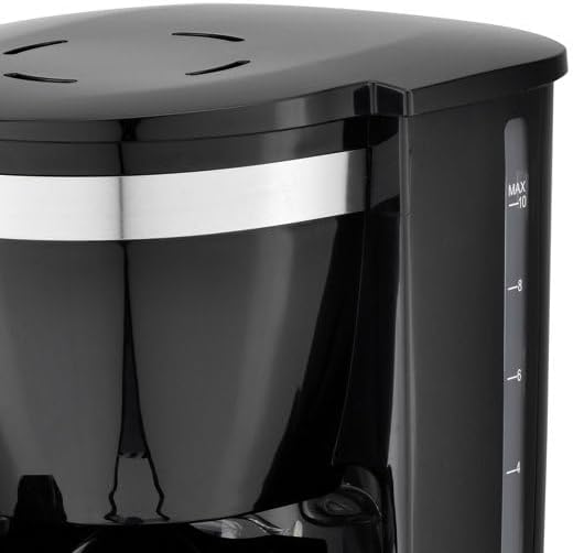 10 Cup Programmable Digital Coffee Maker with Auto Shut-Off Reusable Filter &amp Warming Plate – White Drip Machine for Home or Office (Black.)