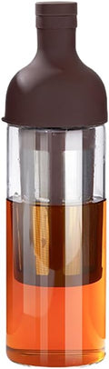 CANDeal 32oz Portable Glass Cold Brew Coffee Maker Glass Coffee Fruit Tea Tumbler with Double Layer Filter &amp Lids Iced Coffee Cups for Office (Coffee)