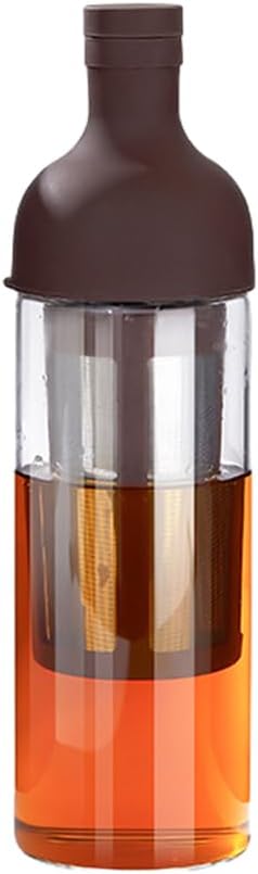 CANDeal 32oz Portable Glass Cold Brew Coffee Maker Glass Coffee Fruit Tea Tumbler with Double Layer Filter &amp Lids Iced Coffee Cups for Office (Coffee)