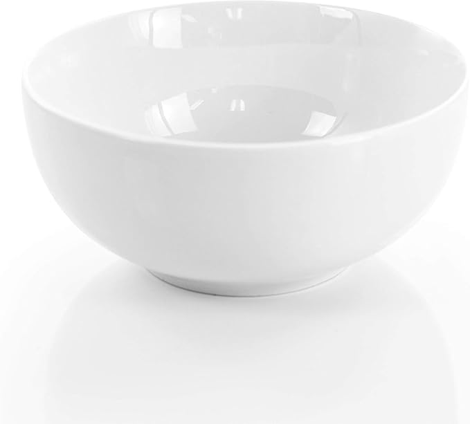 18 Piece White Porcelain Dinnerware Set – Round Plates Bowls Mugs &amp Serving Bowls for 4 Microwave &amp Dishwasher Safe Elegant Glossy Finish Tableware Set