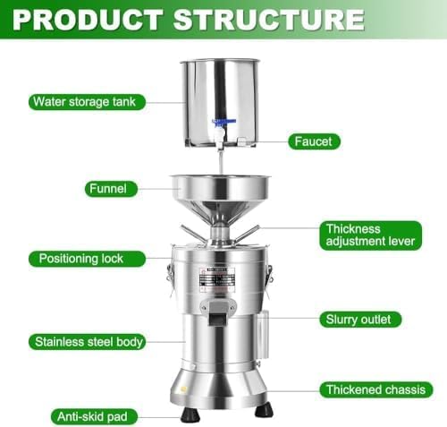 Commercial Soy Milk Maker with Slag Separation | Electric Fresh Grinding Machine | Stainless Steel for Home &amp Commercial Use