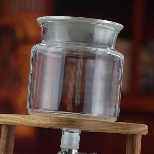 Cold Brew Drip Tower Cold Brew Drip Tower Iced Coffee Maker with Adjustable Drip Speed Valve Wooden Bracket for Home Office - Portable Coffee Dripper